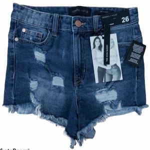 Kendall & Kylie distressed jean icon shorts